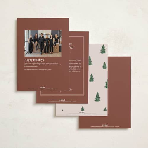 This is a winter rose business holiday cards with standard by Anupama called city snow printing on signature in standard
