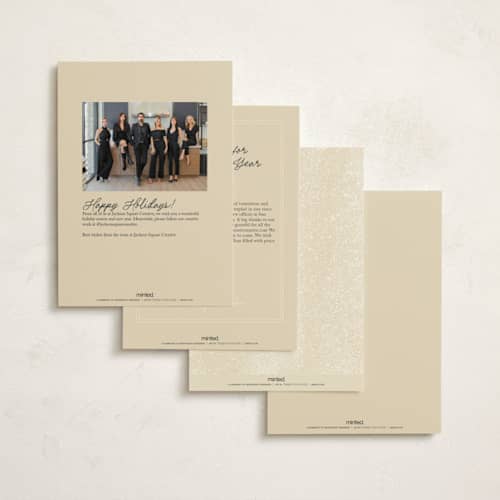This is a ivory business holiday cards with standard by Petra Kern called tannenabaum printing on signature in standard