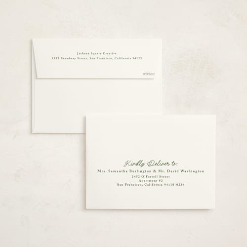 This is a ivory business holiday cards with standard by Petra Kern called tannenabaum printing on signature in standard