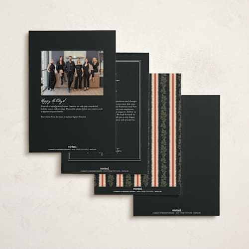 This is a charcoal business holiday cards with standard by Leah Bisch called mini bow printing on signature in standard