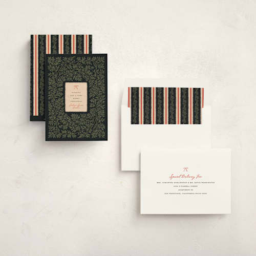 This is a charcoal business holiday cards with standard by Leah Bisch called mini bow printing on signature in standard