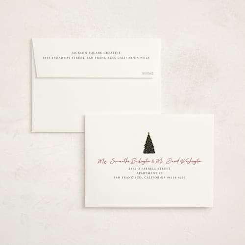 This is a champagne business holiday cards with standard by Cass Loh called city skaters printing on signature in standard