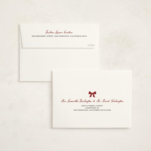 This is a berry business holiday cards with standard by Maja Cunningham called festive forest printing on signature in standard