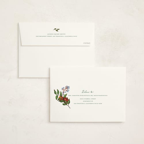 This is a frasier fir business holiday cards with standard by Wendy Keller called winter fruit printing on signature in standard