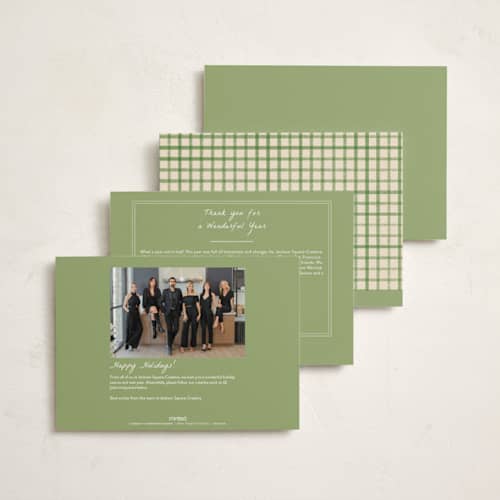 This is a mistletoe business holiday cards with standard by Vera Lim called chunky printing on signature in standard