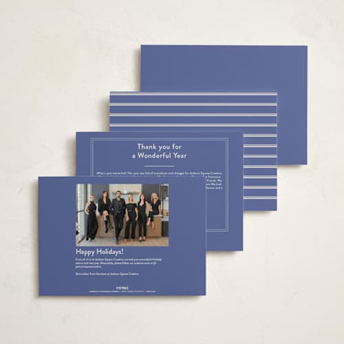 This is a eggnog business holiday cards with standard by Ana de Sousa called postal gratitude printing on signature in standard