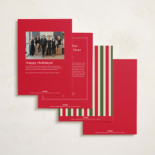 This is a pomegranate business holiday cards with standard by chocomocacino called springerle printing on signature in standard