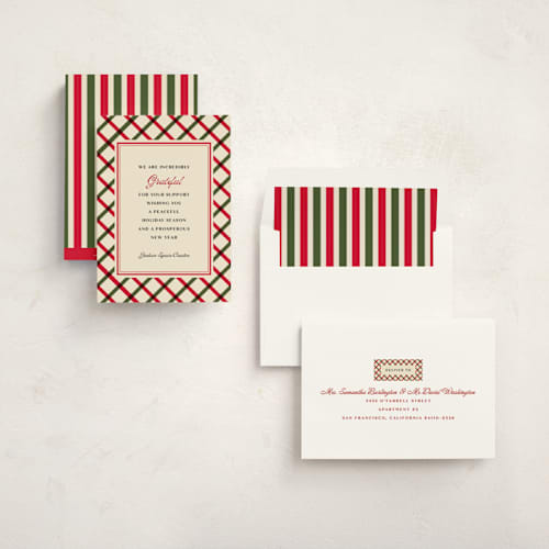 This is a pomegranate business holiday cards with standard by chocomocacino called springerle printing on signature in standard