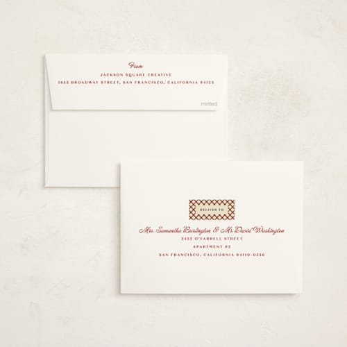 This is a pomegranate business holiday cards with standard by chocomocacino called springerle printing on signature in standard