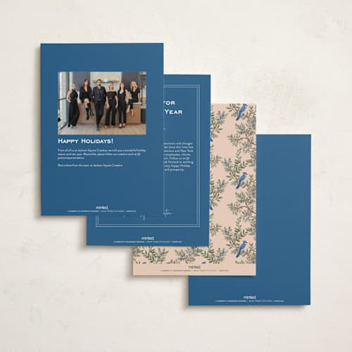 This is a winter rose business holiday cards with standard by Jenna Holcomb called winter chinoiserie printing on signature in standard