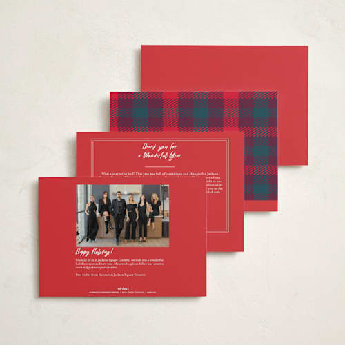 This is a cherry business holiday cards with standard by Eve Schultz called winter fun printing on signature in standard