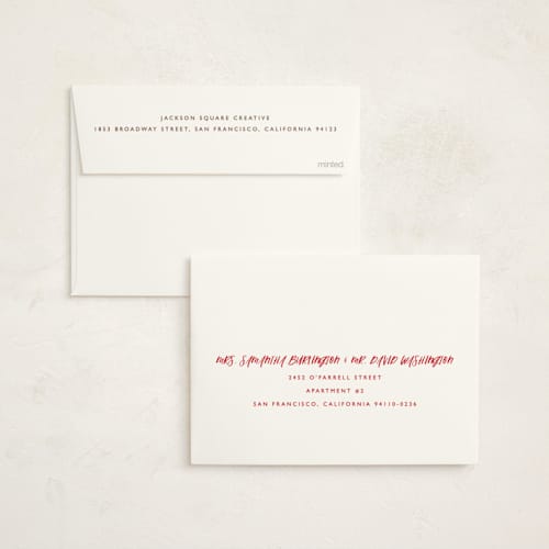 This is a cherry business holiday cards with standard by Eve Schultz called winter fun printing on signature in standard