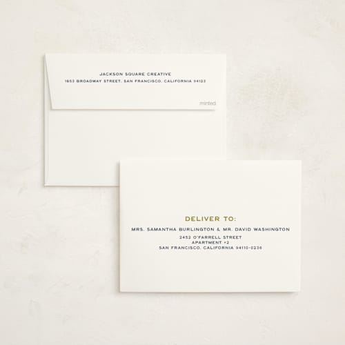 This is a indigo business holiday cards with standard by Ani Somi called winter peace printing on signature in standard