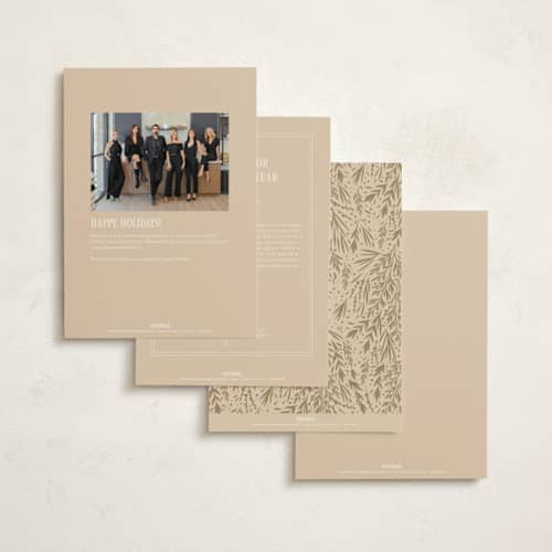 This is a snow business holiday cards with standard by Robert and Stella called gratitude season printing on signature in standard
