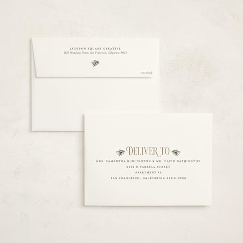 This is a pine business holiday cards with standard by Robert and Stella called gratitude season printing on signature in standard