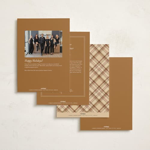 This is a latte business holiday cards with standard by Ashlee Townsend called tis the season plaid printing on signature in standard