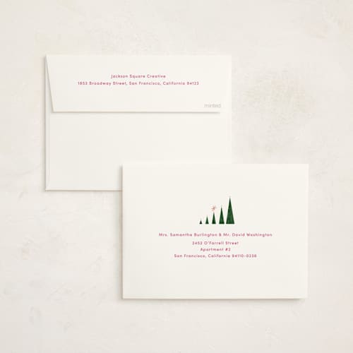 This is a bubblegum business holiday cards with standard by Becky Nimoy called christmas tree chart printing on signature in standard