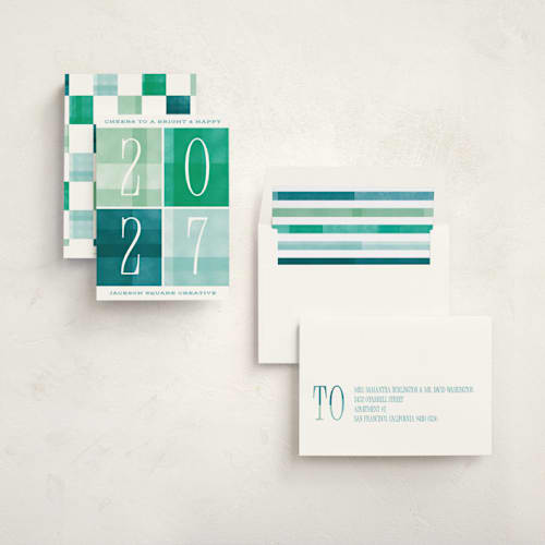 This is a ocean business holiday cards with standard by Robert and Stella called bright & happy printing on signature in standard
