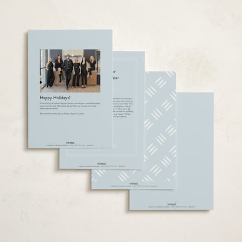 This is a frost business holiday cards with standard by Nicole Walsh called snowy forest printing on signature in standard