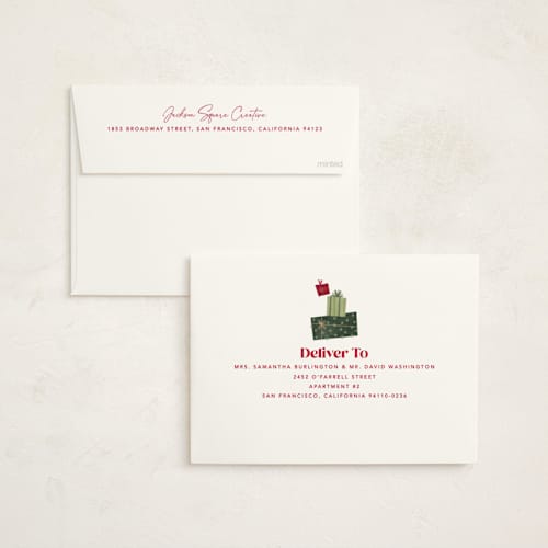 This is a stocking business holiday cards with standard by Robert and Stella called gift of gratitude printing on signature in standard