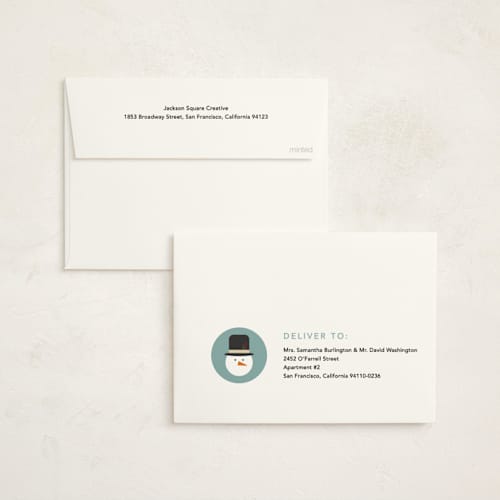 This is a blue jay business holiday cards with standard by Louise Kay called hats off to you printing on signature in standard