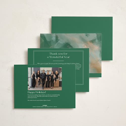 This is a evergreen business holiday cards with standard by Keen Peachy called wouldn't be us printing on signature in standard