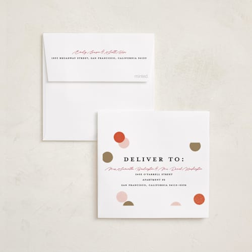 This is a fruitcake holiday card ornaments with foil pressed by Pixel and Hank called happiest dots printing on recycled smooth signature in ornament