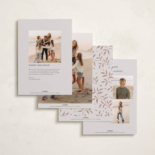 This is a eggnog foil pressed holiday cards with foil pressed by Rachel Mattern called merriest season printing on recycled smooth signature in standard