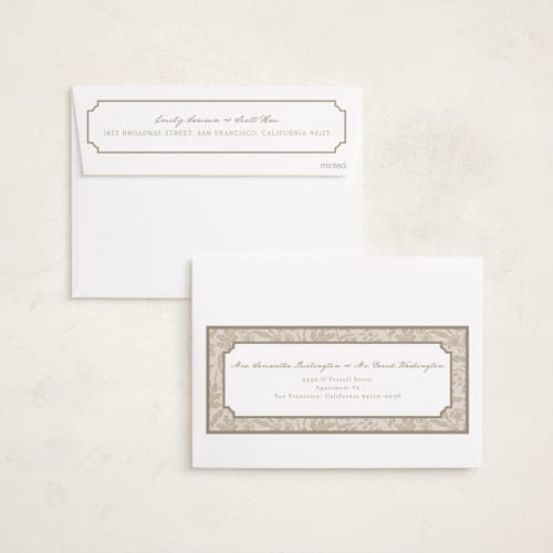 This is a snow foil pressed holiday cards with foil pressed by Erin L. Wilson called brookhaven printing on recycled smooth signature in standard