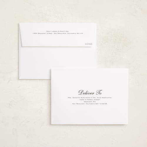 This is a snow foil pressed holiday cards with foil pressed by Nicole Walsh called classic trio printing on recycled smooth signature in standard