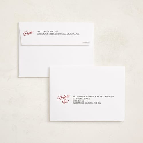 This is a cream foil pressed holiday cards with foil pressed by Robert and Stella called trifold printing on recycled smooth signature in standard