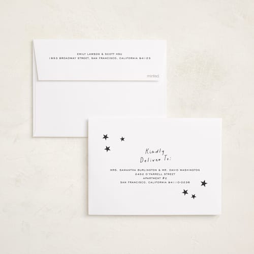 This is a coal foil pressed holiday cards with foil pressed by Lisa McLean called shine bright printing on recycled smooth signature in standard