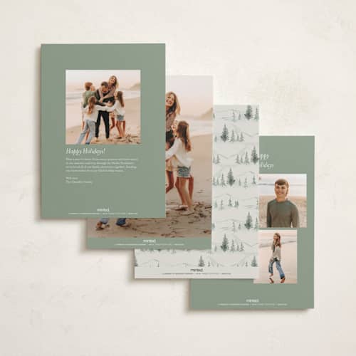 This is a winter forest foil pressed holiday cards with foil pressed by Petra Kern called heavenly place printing on recycled smooth signature in standard