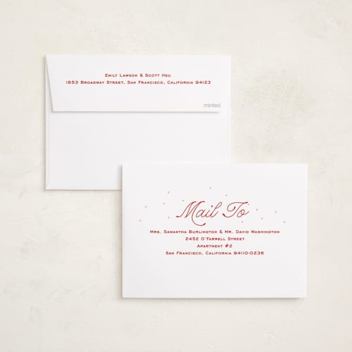 This is a gumdrop foil pressed holiday cards with foil pressed by Megan Davis called calder printing on recycled smooth signature in standard