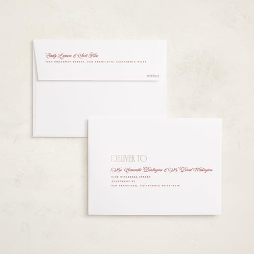 This is a poinsettia foil pressed holiday cards with foil pressed by Kelly Schmidt called sideways merry printing on recycled smooth signature in standard