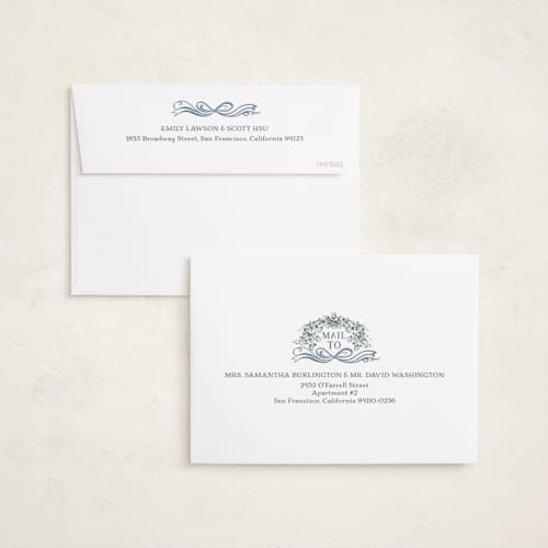 This is a lake foil pressed holiday cards with foil pressed by Paper Sun Studio called colonial christmas printing on recycled smooth signature in standard