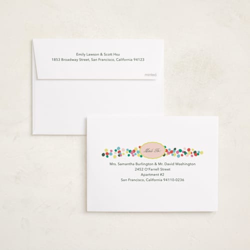 This is a grapefruit foil pressed holiday cards with foil pressed by Megan Davis called fizzy printing on recycled smooth signature in standard