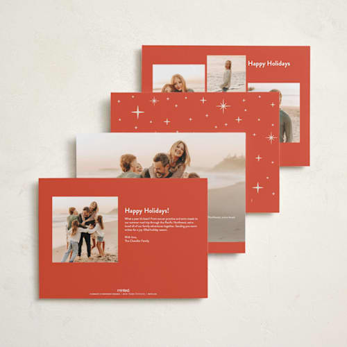 This is a candy cane foil pressed holiday cards with foil pressed by Ekko Studio called nostalgia printing on recycled smooth signature in standard
