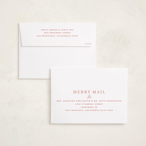 This is a cinnamon foil pressed holiday cards with foil pressed by Kristie Kern called the prep printing on recycled smooth signature in standard