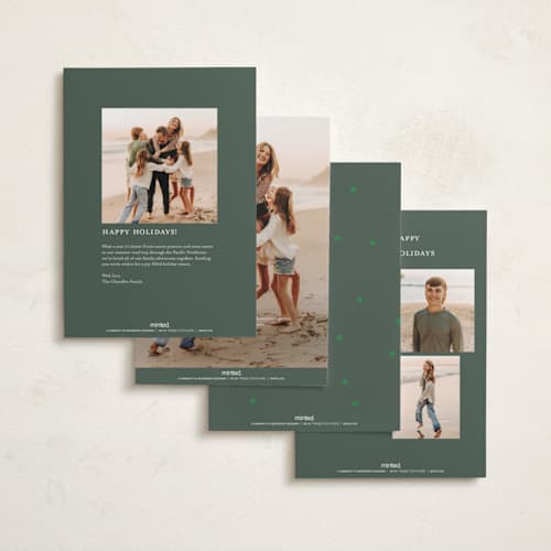 This is a willow foil pressed holiday cards with foil pressed by Baumbirdy called merry photos printing on recycled smooth signature in standard