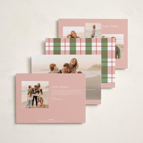 This is a azalea foil pressed holiday cards with foil pressed by Cindy Reynolds called southern stripes printing on recycled smooth signature in standard