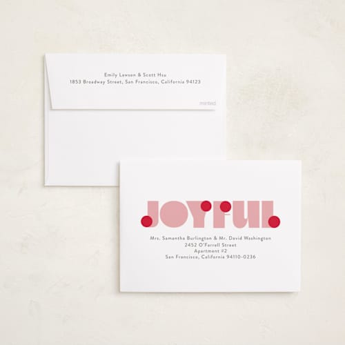 This is a gumdrop foil pressed holiday cards with foil pressed by Lori Wemple called pop joy printing on recycled smooth signature in standard