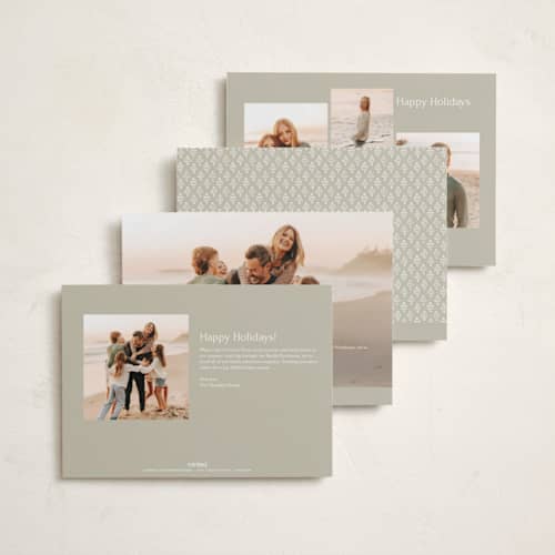 This is a snow foil pressed holiday cards with foil pressed by Amy Kross called vast printing on recycled smooth signature in standard