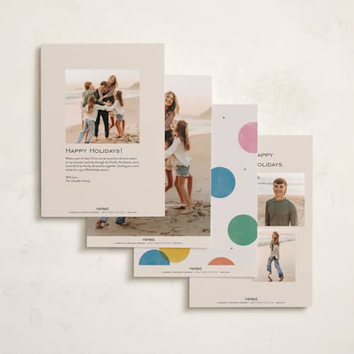 This is a bold primary foil pressed holiday cards with foil pressed by Michelle Taylor called big confetti printing on recycled smooth signature in standard