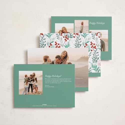 This is a mint foil pressed holiday cards with foil pressed by Alethea and Ruth called merry letters printing on recycled smooth signature in standard