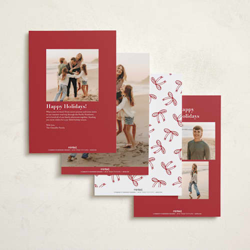 This is a santa foil pressed holiday cards with foil pressed by Joyce Pinheiro called memories framed printing on recycled smooth signature in standard