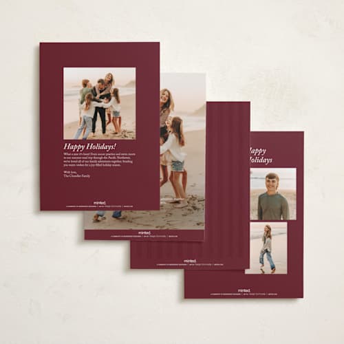 This is a mulberry foil pressed holiday cards with foil pressed by Brianne Larsen called elegant three printing on recycled smooth signature in standard