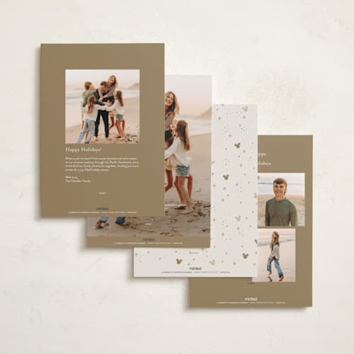 This is a sparkle foil pressed holiday cards with foil pressed by Pixel and Hank called disney mickey sparkle printing on recycled smooth signature in standard