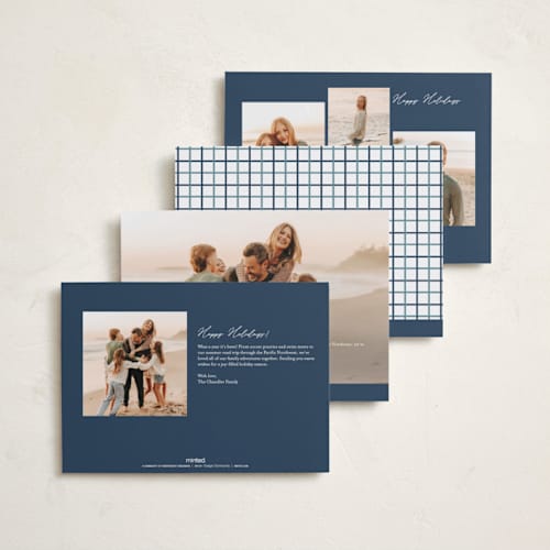 This is a glacier foil pressed holiday cards with foil pressed by Carolyn MacLaren called ribbon frame printing on recycled smooth signature in standard