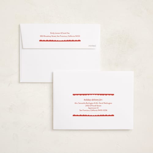 This is a candy cane foil pressed holiday cards with foil pressed by Angela Marzuki called sweetie printing on recycled smooth signature in standard